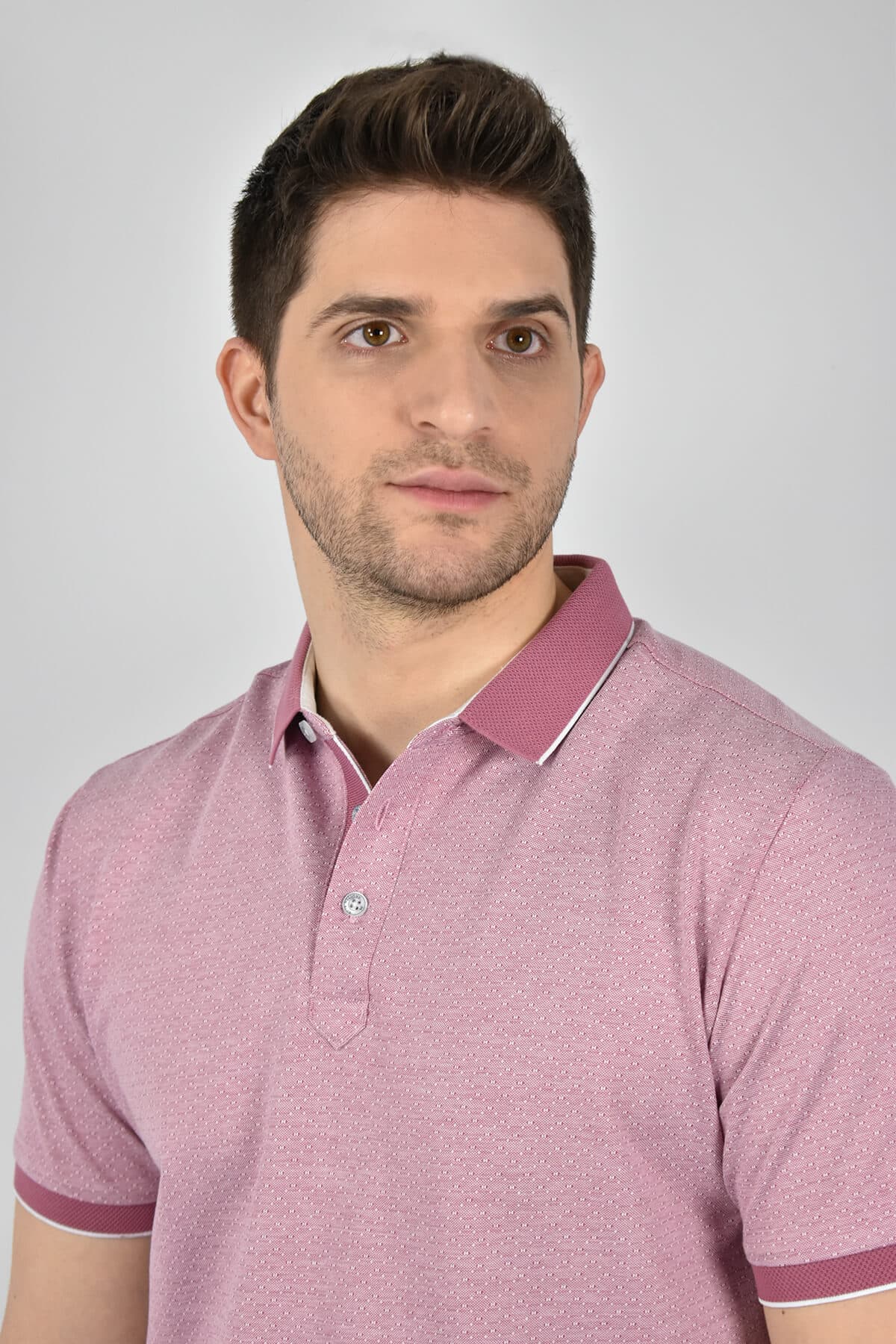 Shutton Blue Μπλούζα Πόλο Με Μικροσχέδιο - Ροζ - L-Padova Polo