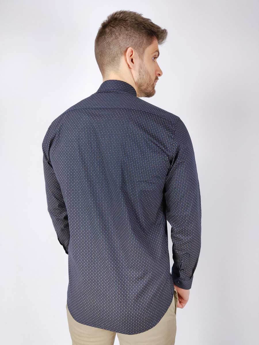 Squadra Πουκάμισο Με Μικροσχέδιο - Σκούρο‌‌ μπλε - NERMINO