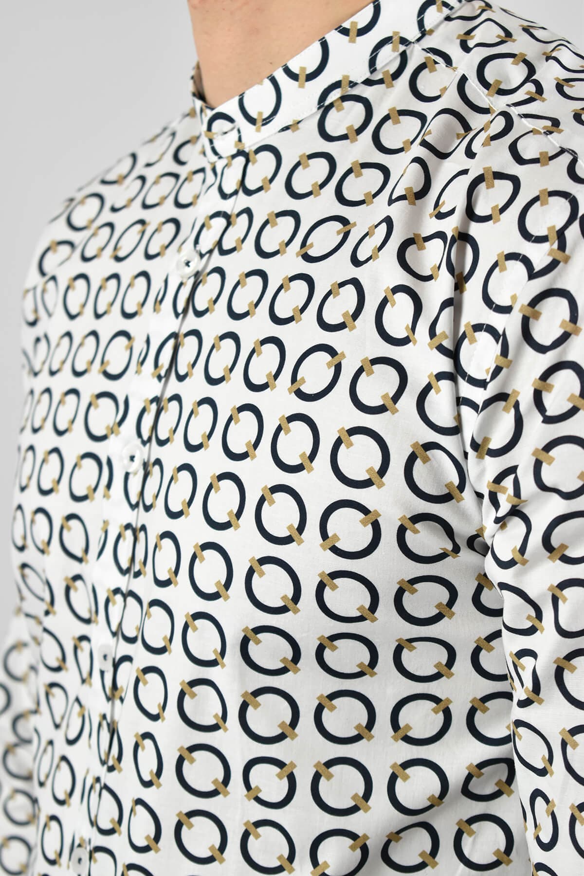 Makan Πουκάμισο Μάο Με Σχέδιο Geri