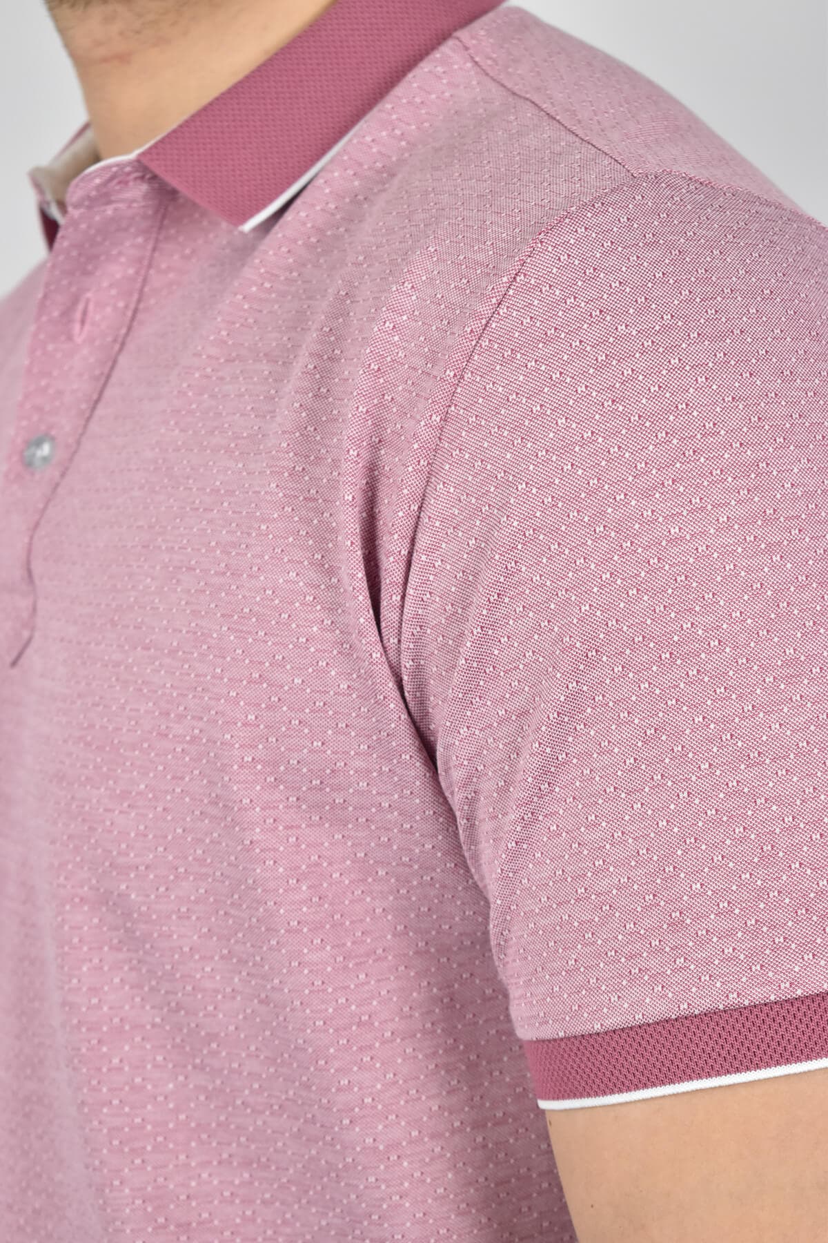 Shutton Blue Μπλούζα Πόλο Με Μικροσχέδιο - Ροζ - L-Padova Polo
