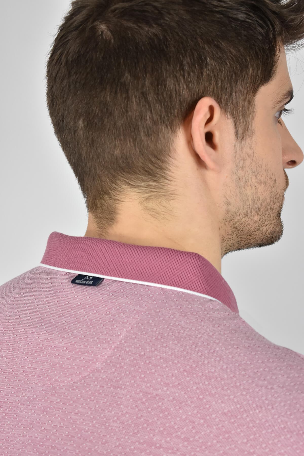 Shutton Blue Μπλούζα Πόλο Με Μικροσχέδιο - Ροζ - L-Padova Polo