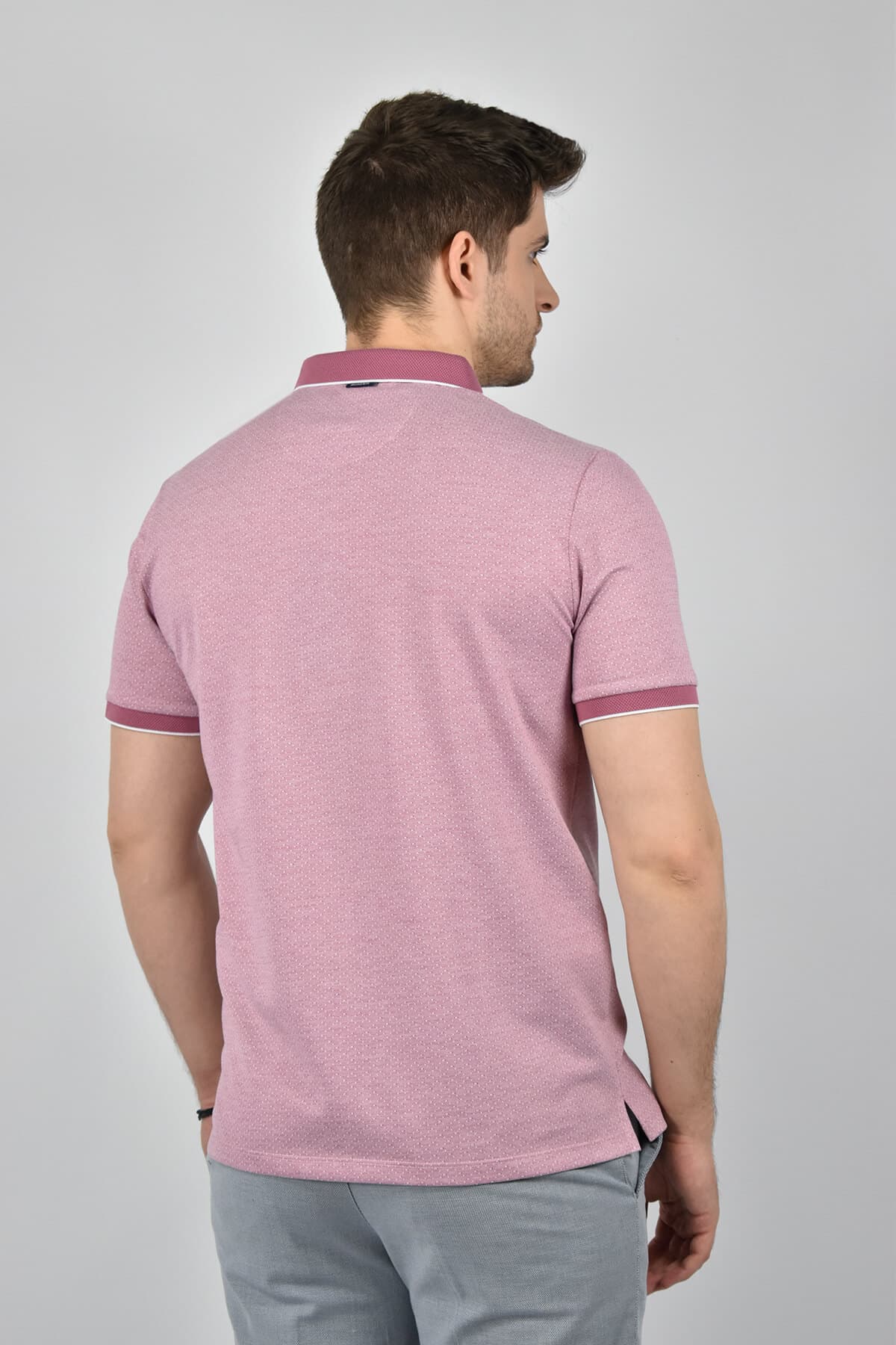 Shutton Blue Μπλούζα Πόλο Με Μικροσχέδιο - Ροζ - L-Padova Polo