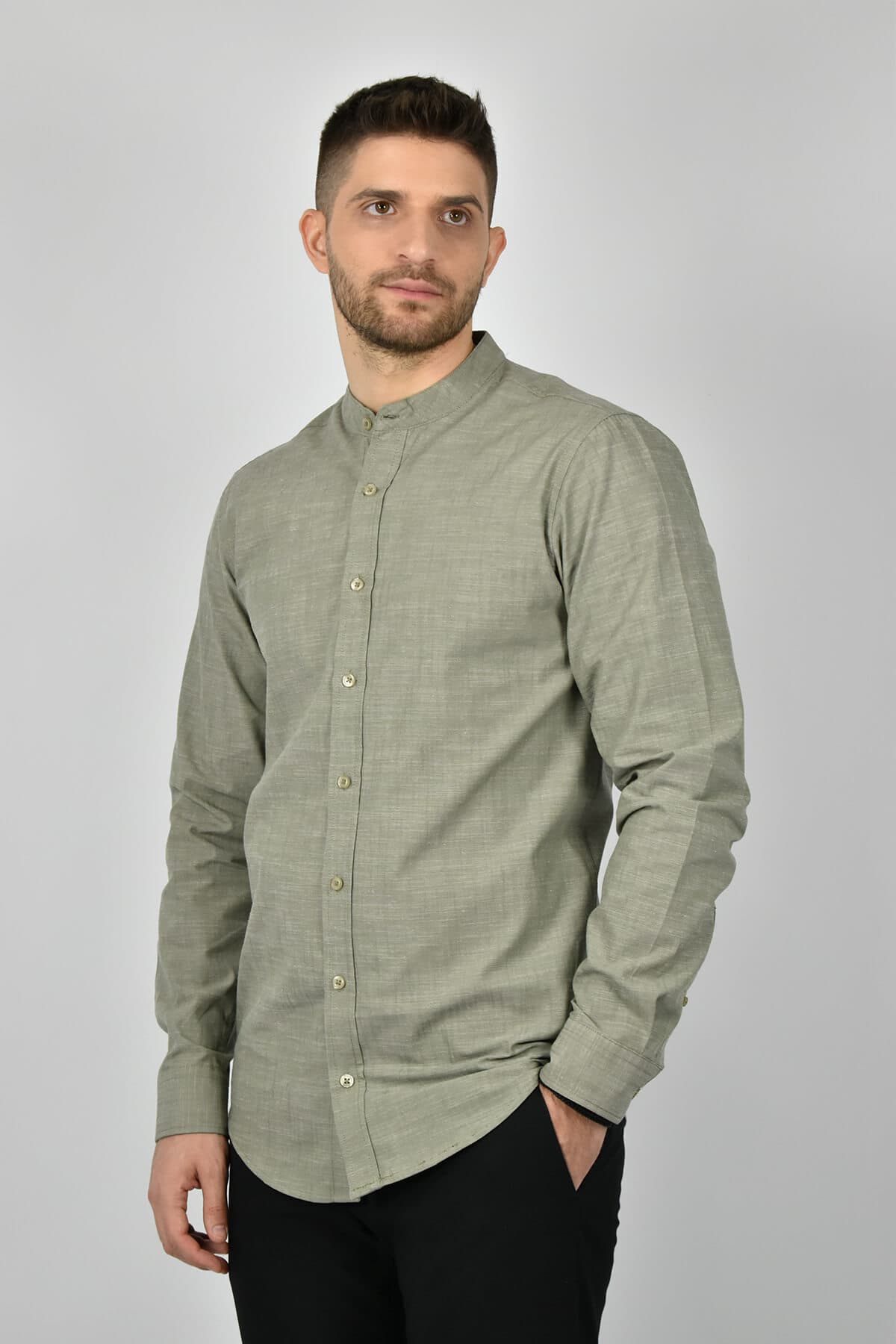 Marcus Πουκάμισο Woody Stand Solid LS