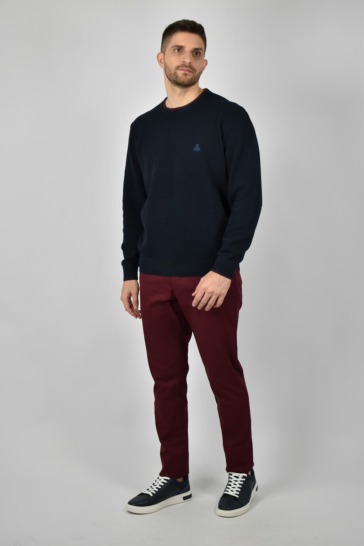 Visconti Πουλόβερ Με Ανάγλυφη Πλέξη - Σκούρο‌‌ μπλε - 2720