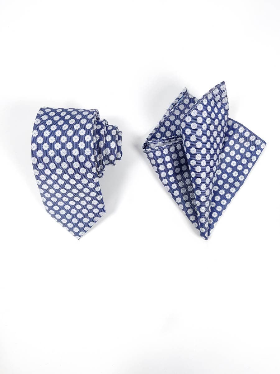 Leonardo Uomo Γραβάτα Με Μαντήλι Με Λουλούδια