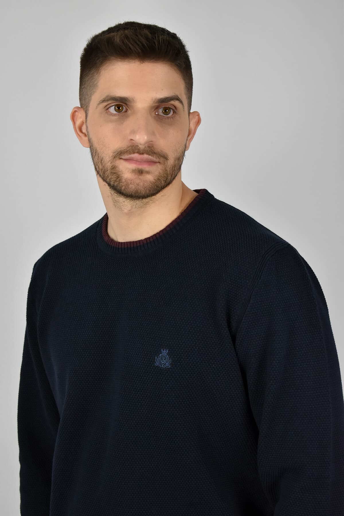 Visconti Πουλόβερ Με Ανάγλυφη Πλέξη - Σκούρο‌‌ μπλε - 2720