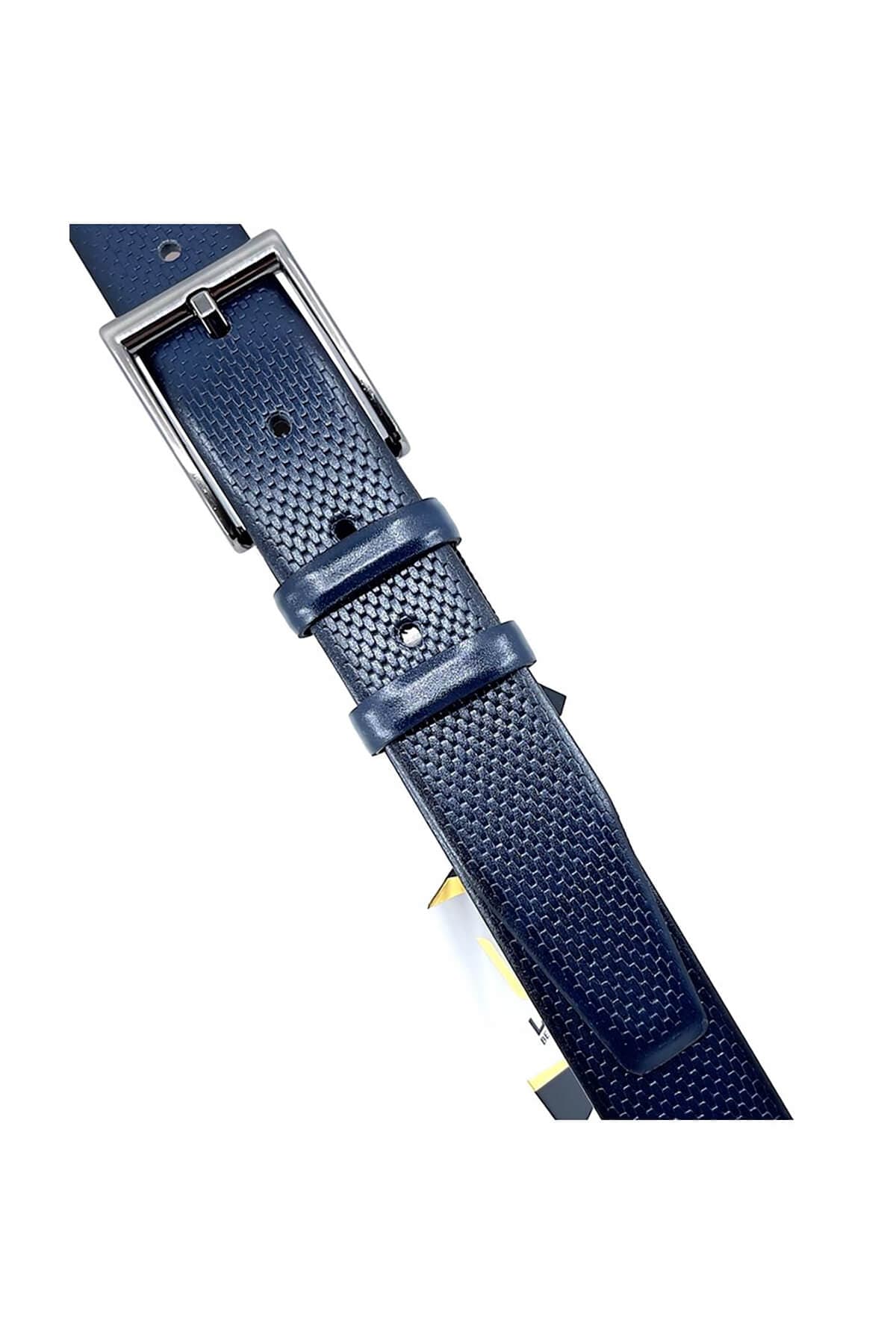 Legend Accessories Δερμάτινη Ζώνη - Σκούρο‌‌ μπλε