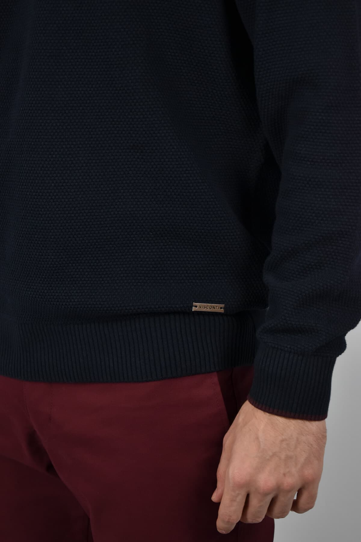 Visconti Πουλόβερ Με Ανάγλυφη Πλέξη - Σκούρο‌‌ μπλε - 2720