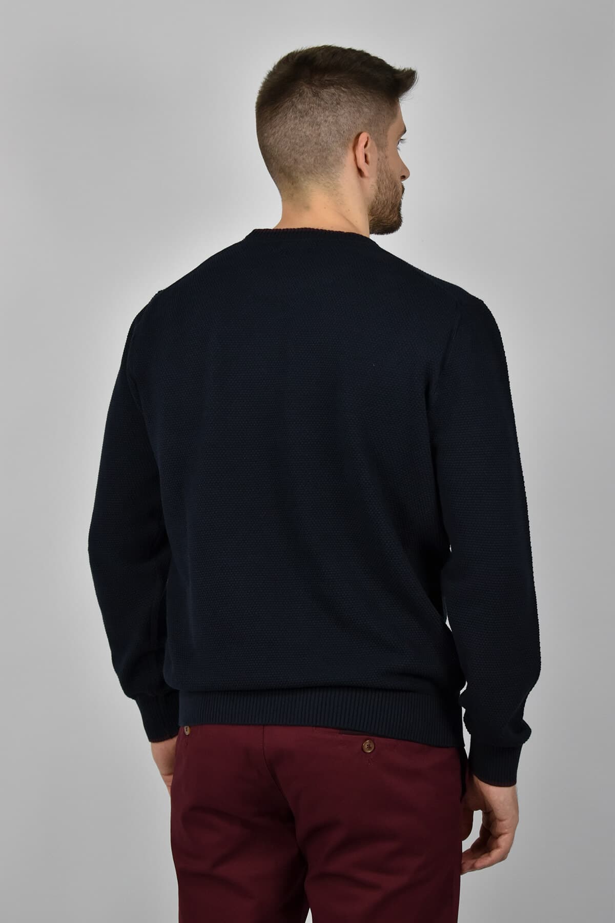 Visconti Πουλόβερ Με Ανάγλυφη Πλέξη - Σκούρο‌‌ μπλε - 2720