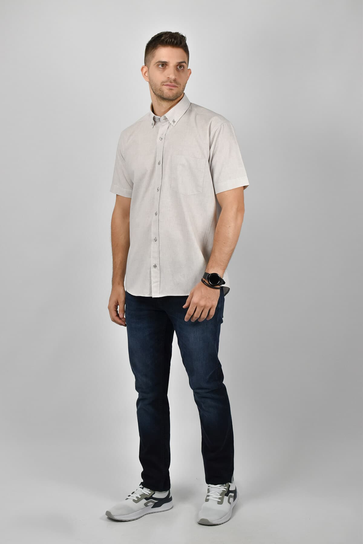 Rammazzoti Πουκάμισο Τύπου Λινό - Μπεζ - Cozi ss