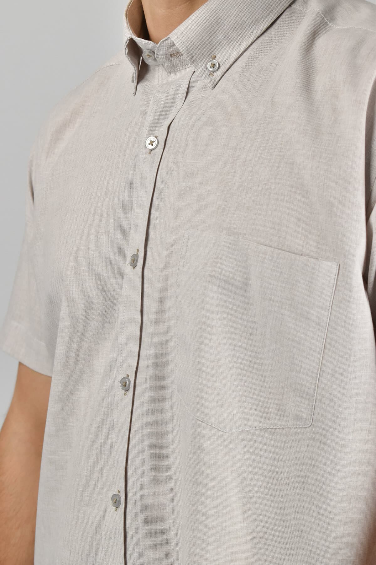 Rammazzoti Πουκάμισο Τύπου Λινό - Μπεζ - Cozi ss