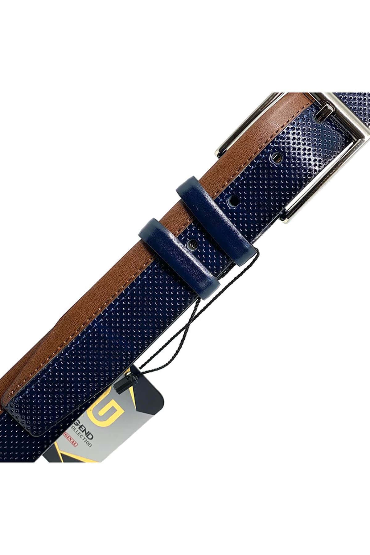 Legend Accessories Δίχρωμη Δερμάτινη Ζώνη