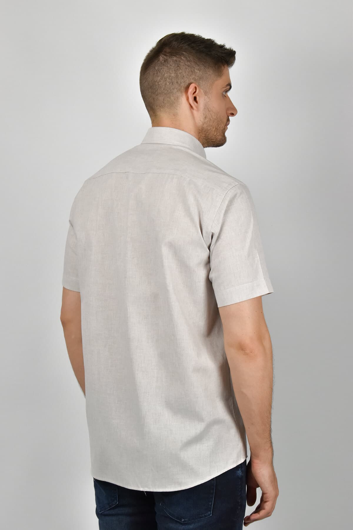 Rammazzoti Πουκάμισο Τύπου Λινό - Μπεζ - Cozi ss