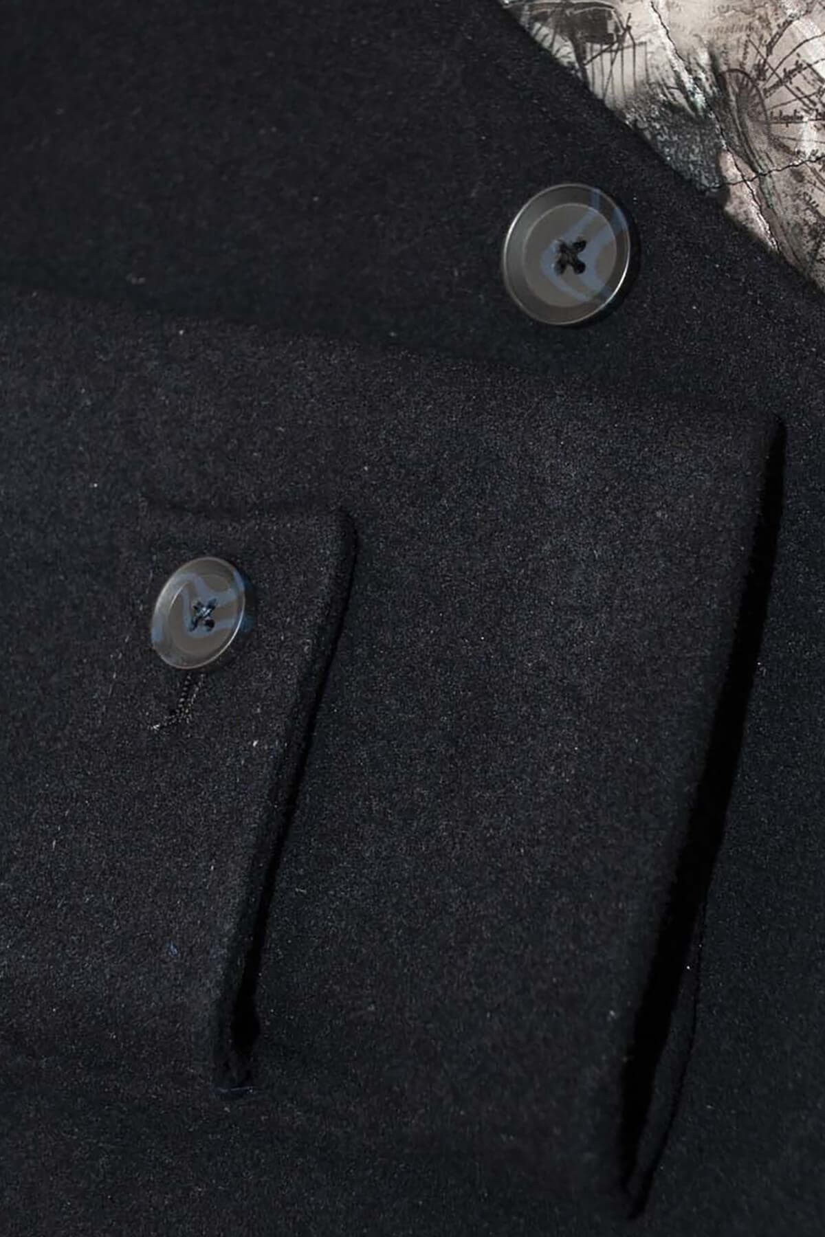 Leonardo Uomo Μάλλινο Παλτό - Σκούρο‌‌ μπλε - W21LU17003