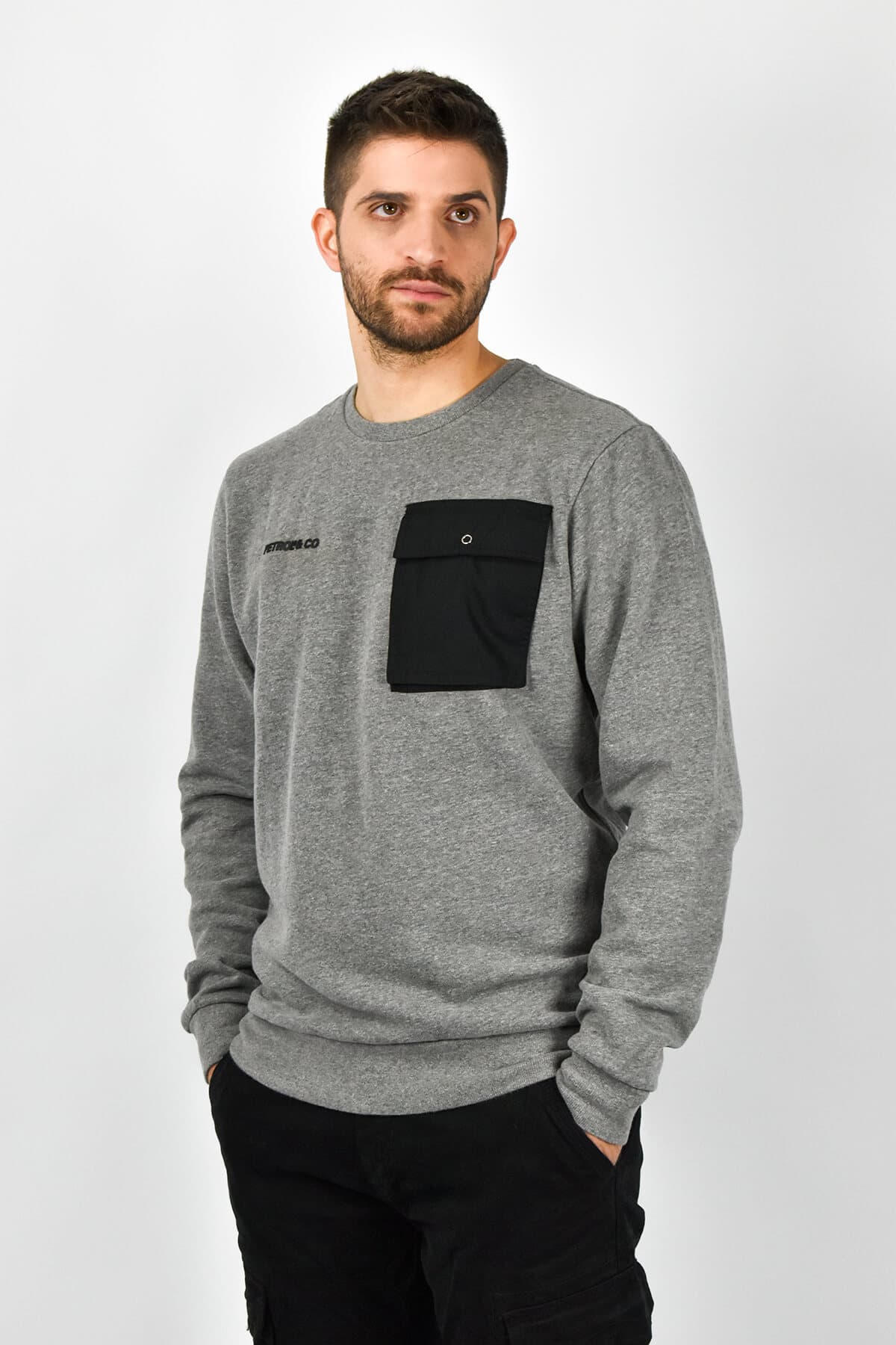 Petrol Industries Μπλούζα Φούτερ Με Τσέπη