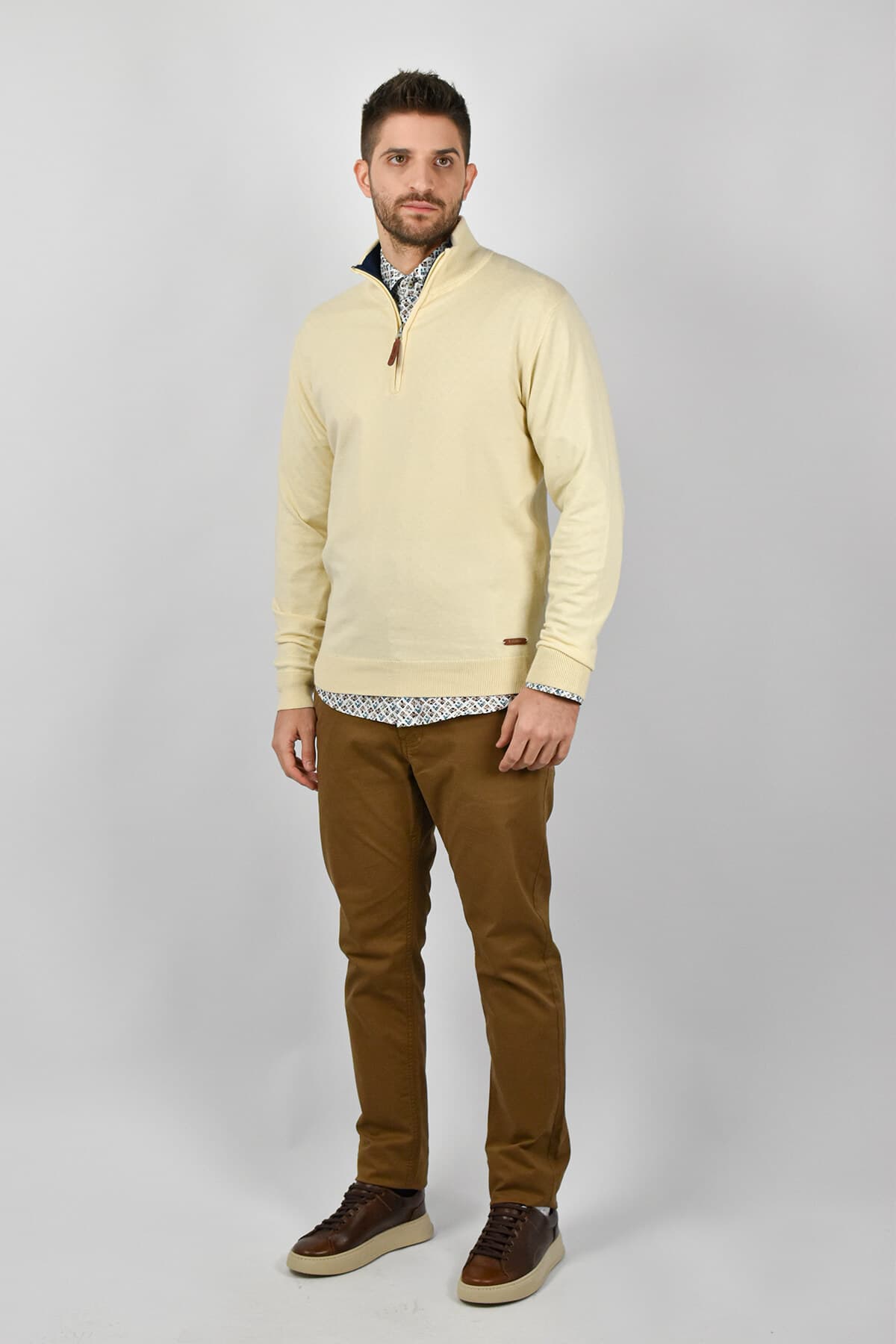 Leonardo Uomo Πουλόβερ Με Φερμουάρ