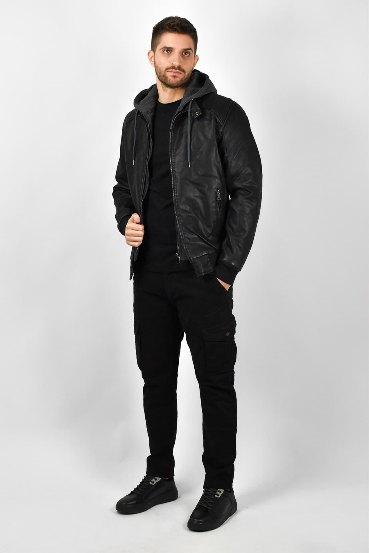 Urbane Fashion Δερμάτινο Μπουφάν Με Επένδυση