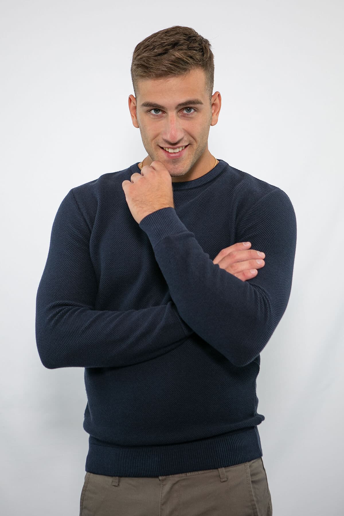 Side Effect Πουλόβερ Ζακάρ Με Ανάγλυφο Σχέδιο - Σκούρο‌‌ μπλε - ZKP2232