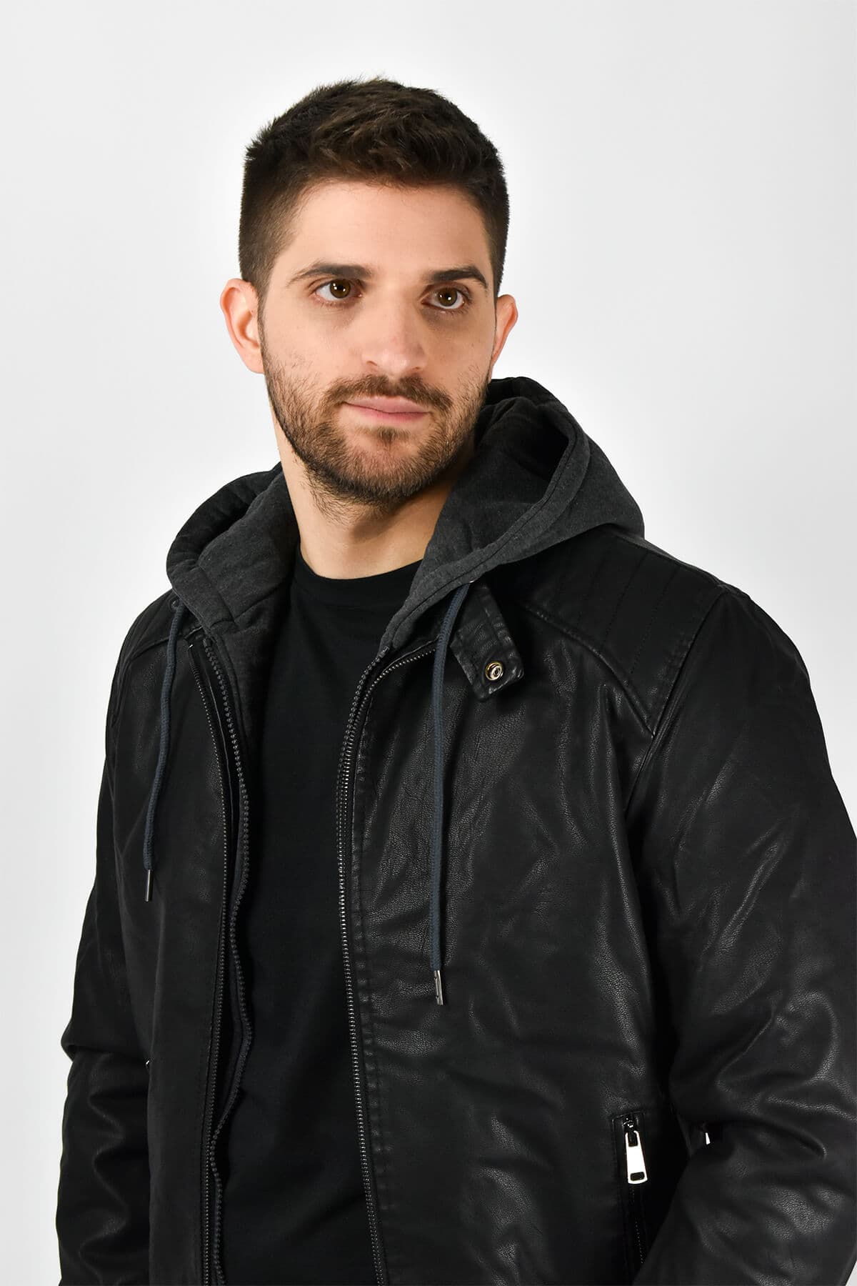 Urbane Fashion Δερμάτινο Μπουφάν Με Επένδυση