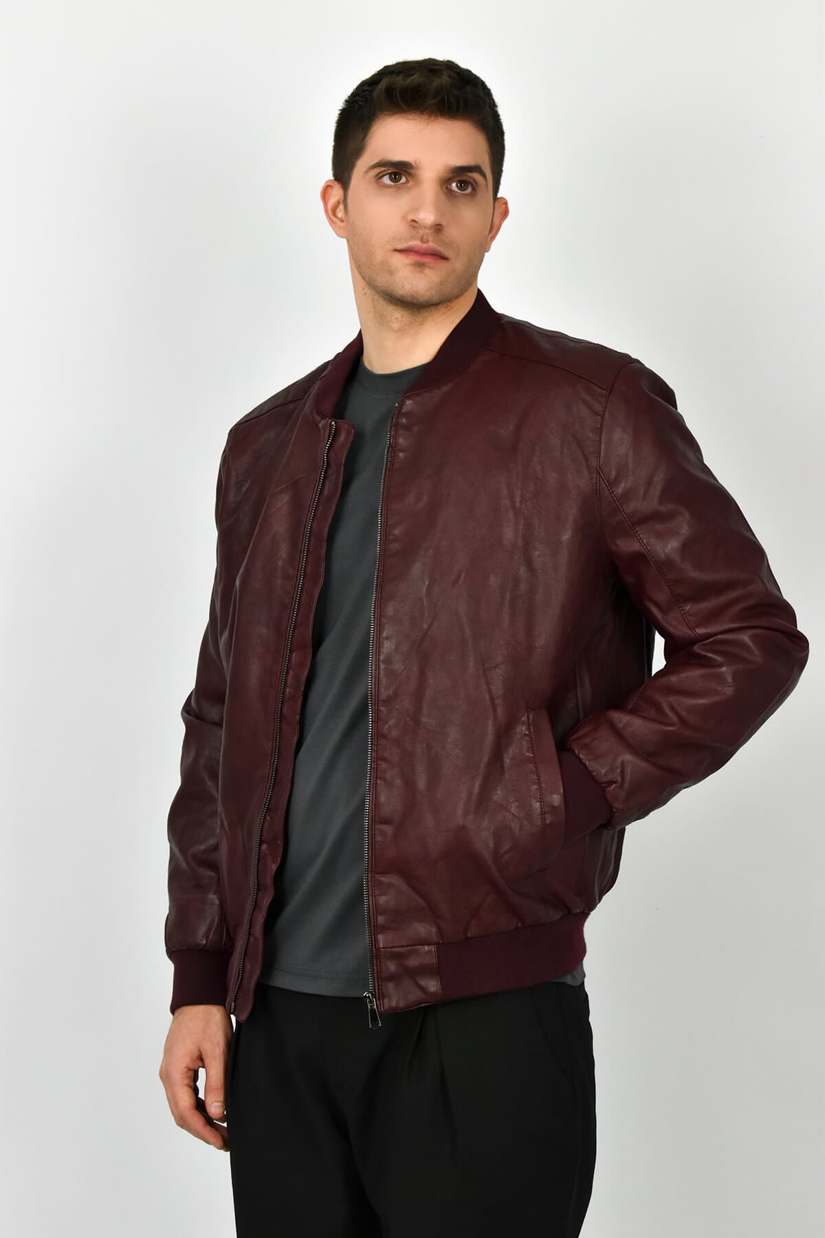 Men's Leather Jackets Urbane Fashion Red