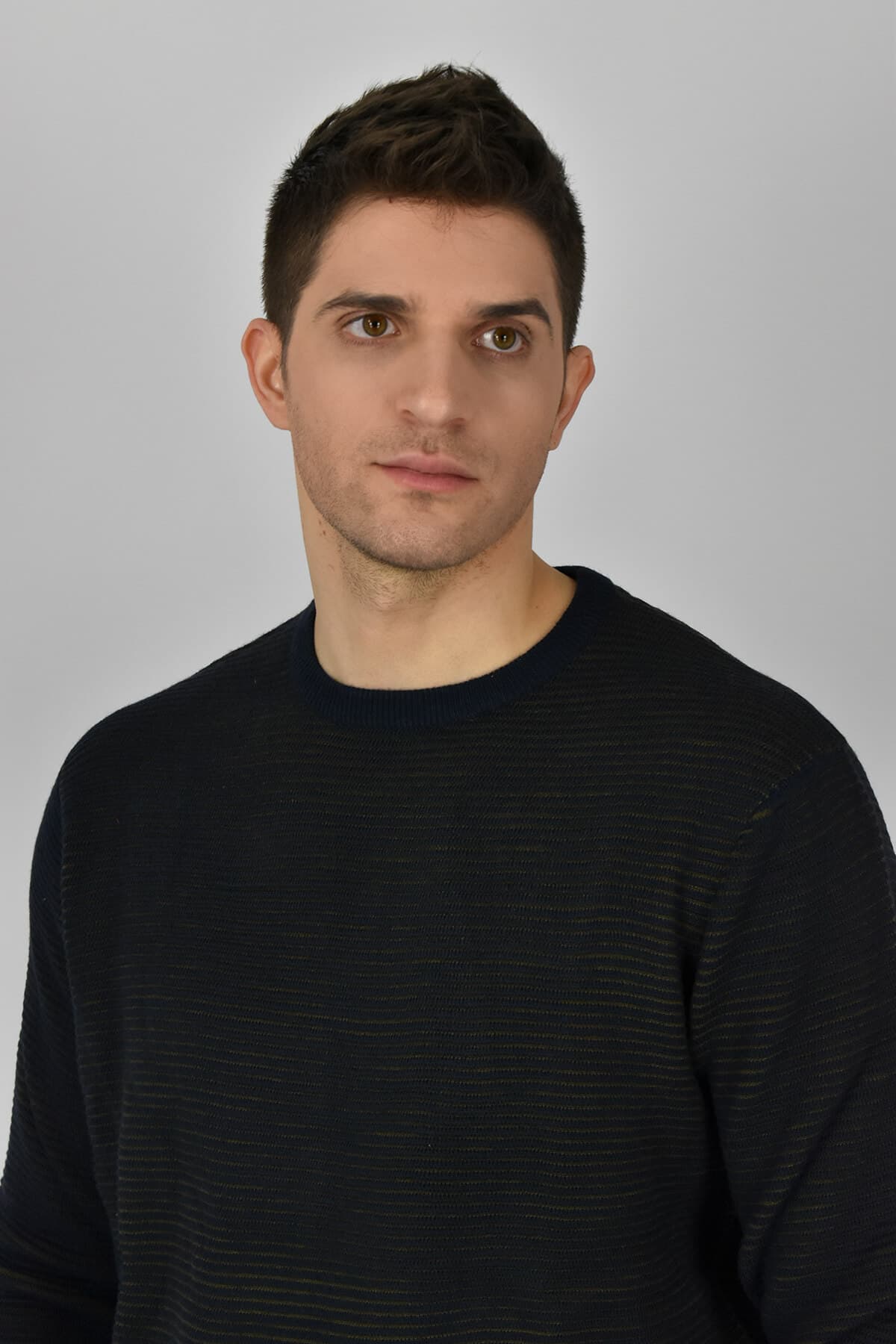 Leonardo Uomo Πουλόβερ Με Ανάγλυφο Σχέδιο - Σκούρο‌‌ μπλε - W22LU02506