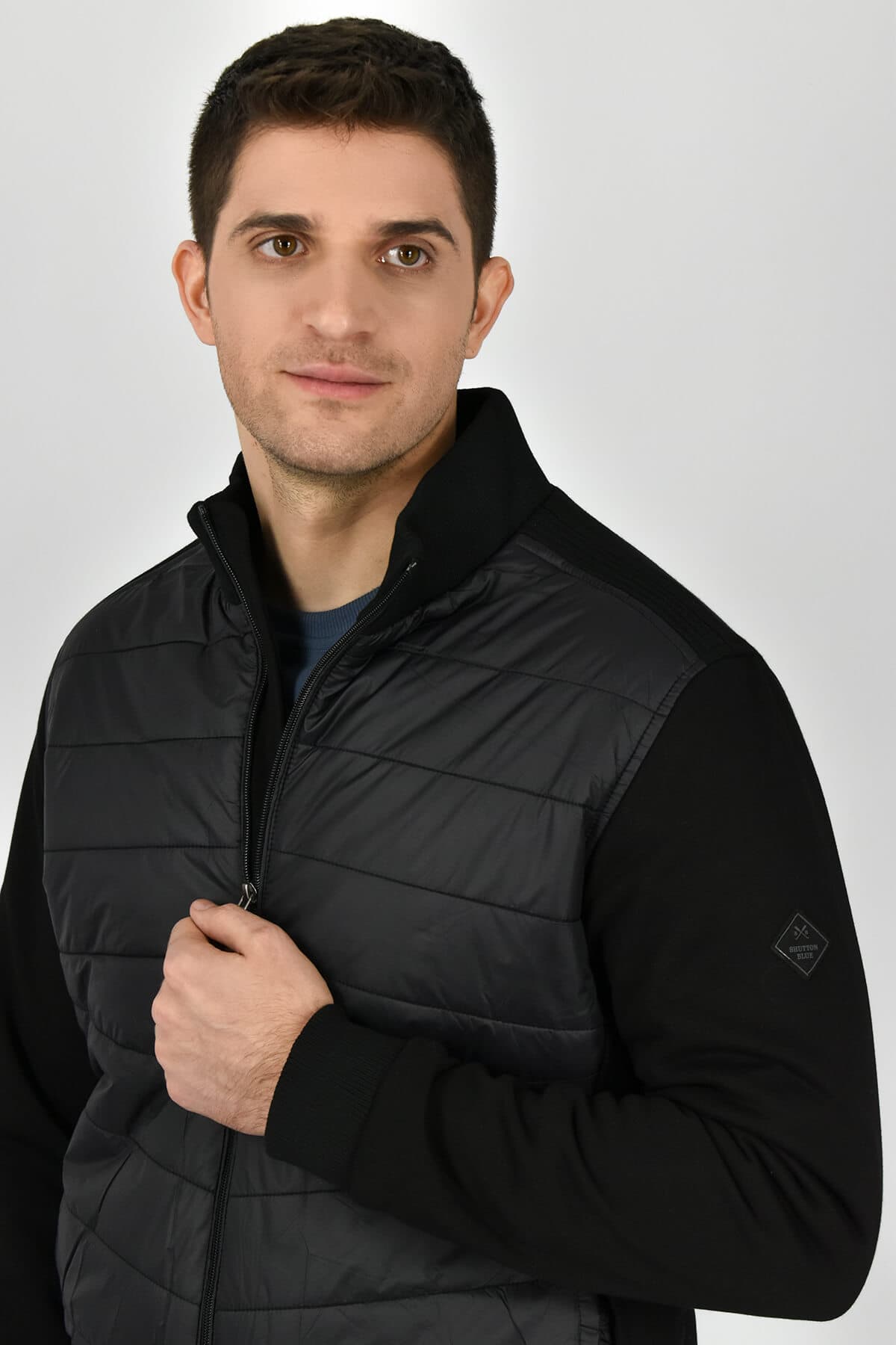 Shutton Blue Ζακέτα Με Καπιτονέ Εφέ - Μαύρο - Punto Caballero Q-Felix