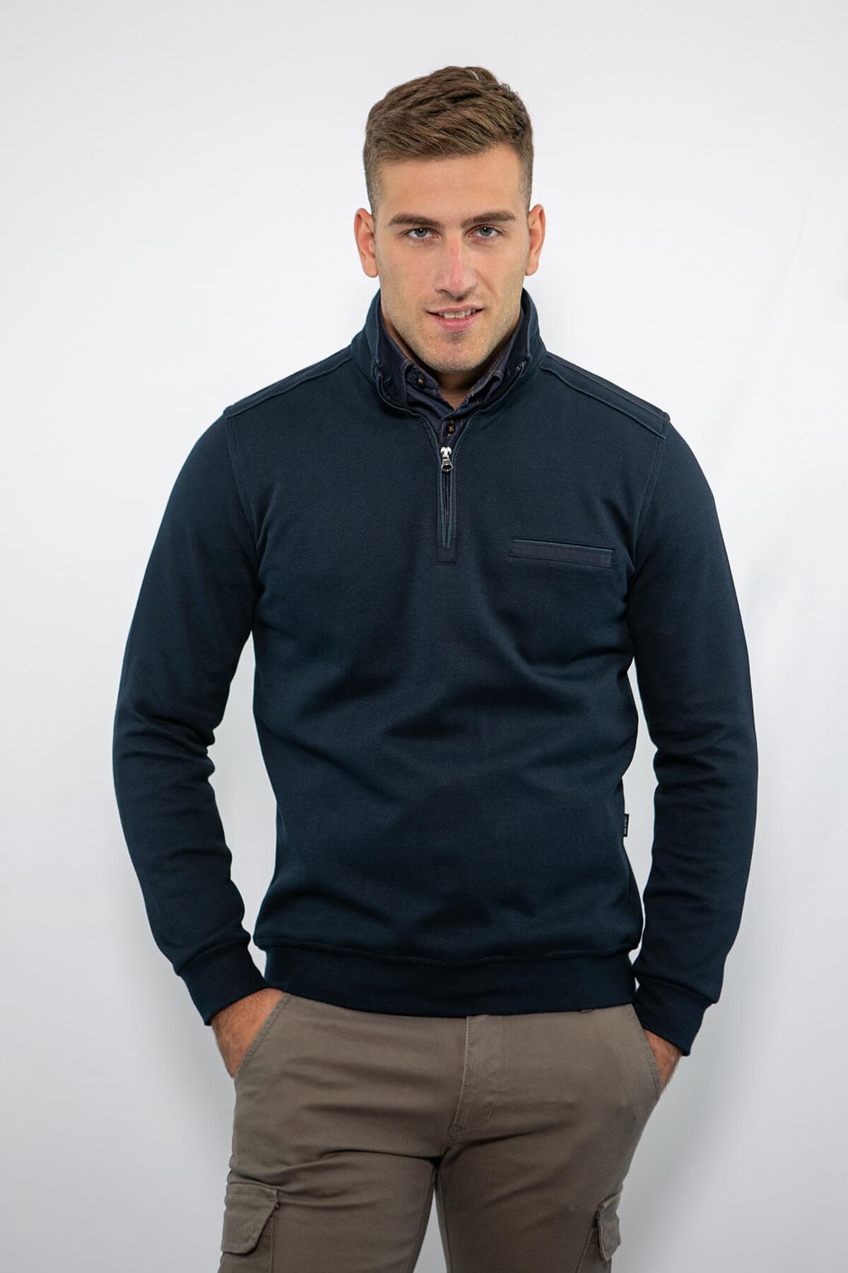 Side Effect Πουλόβερ Με Ψιλό Γιακά - Σκούρο‌‌ μπλε - LPZ1682