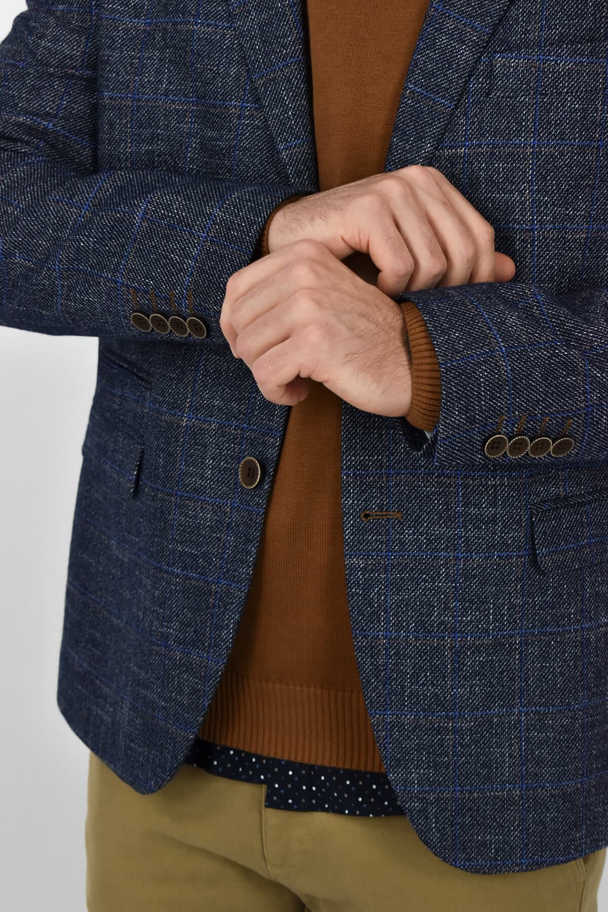 Leonardo Uomo Σακάκι Καρό - Σκούρο‌‌ μπλε - W22LU090122227