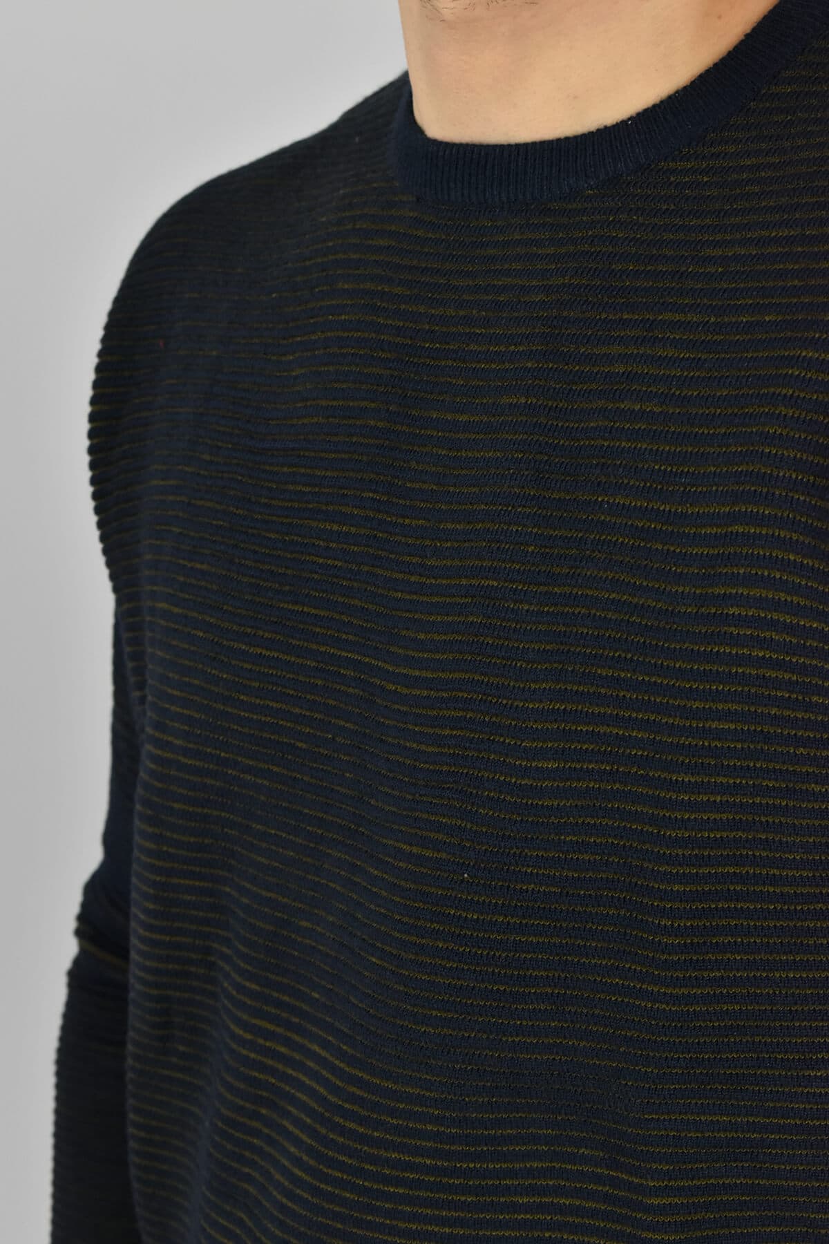 Leonardo Uomo Πουλόβερ Με Ανάγλυφο Σχέδιο - Σκούρο‌‌ μπλε - W22LU02506