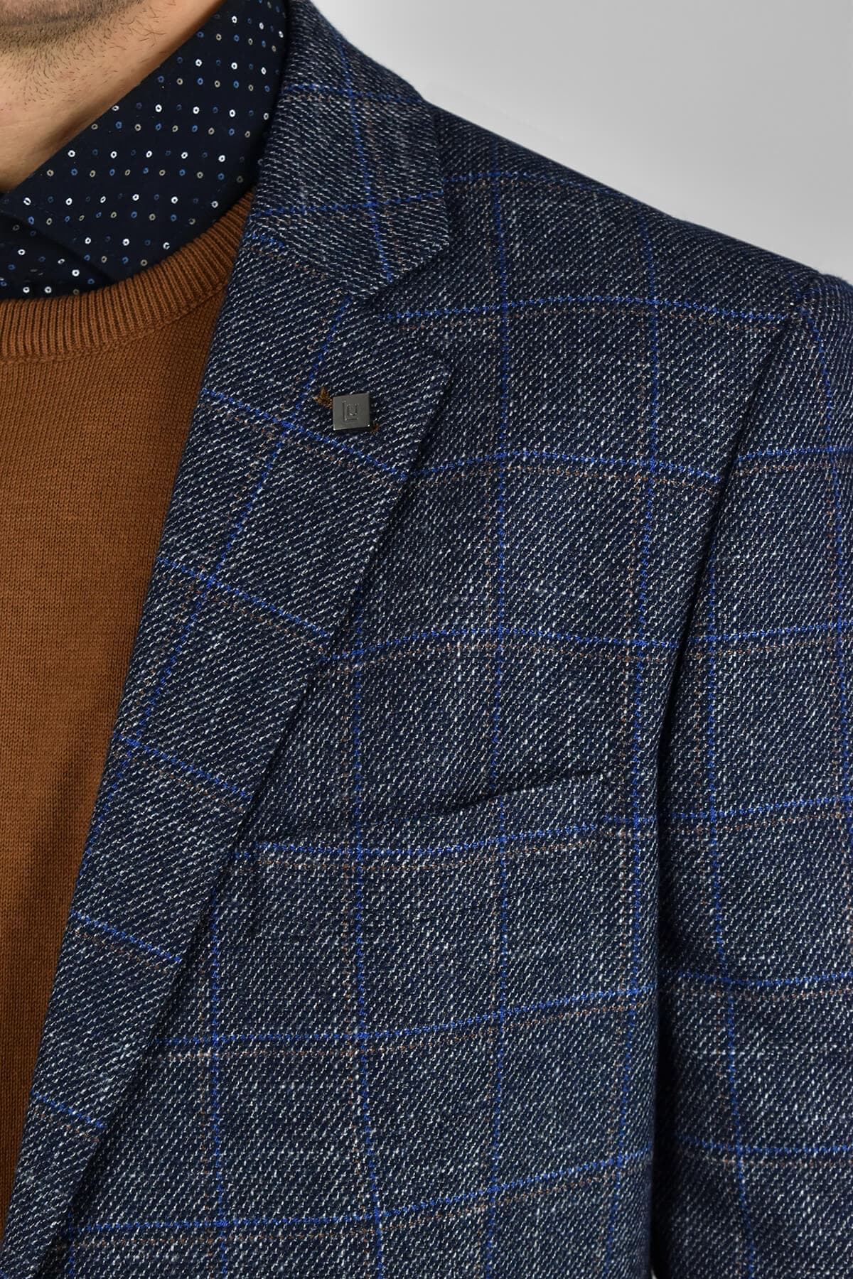 Leonardo Uomo Σακάκι Καρό - Σκούρο‌‌ μπλε - W22LU090122227