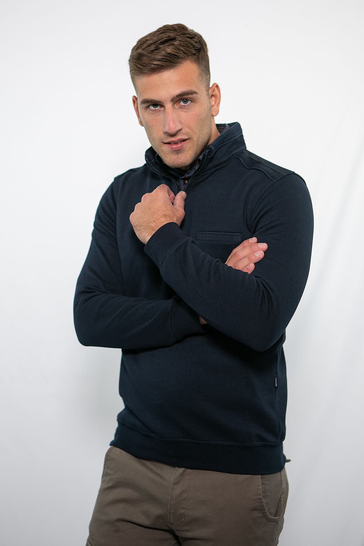 Side Effect Πουλόβερ Με Ψιλό Γιακά - Σκούρο‌‌ μπλε - LPZ1682