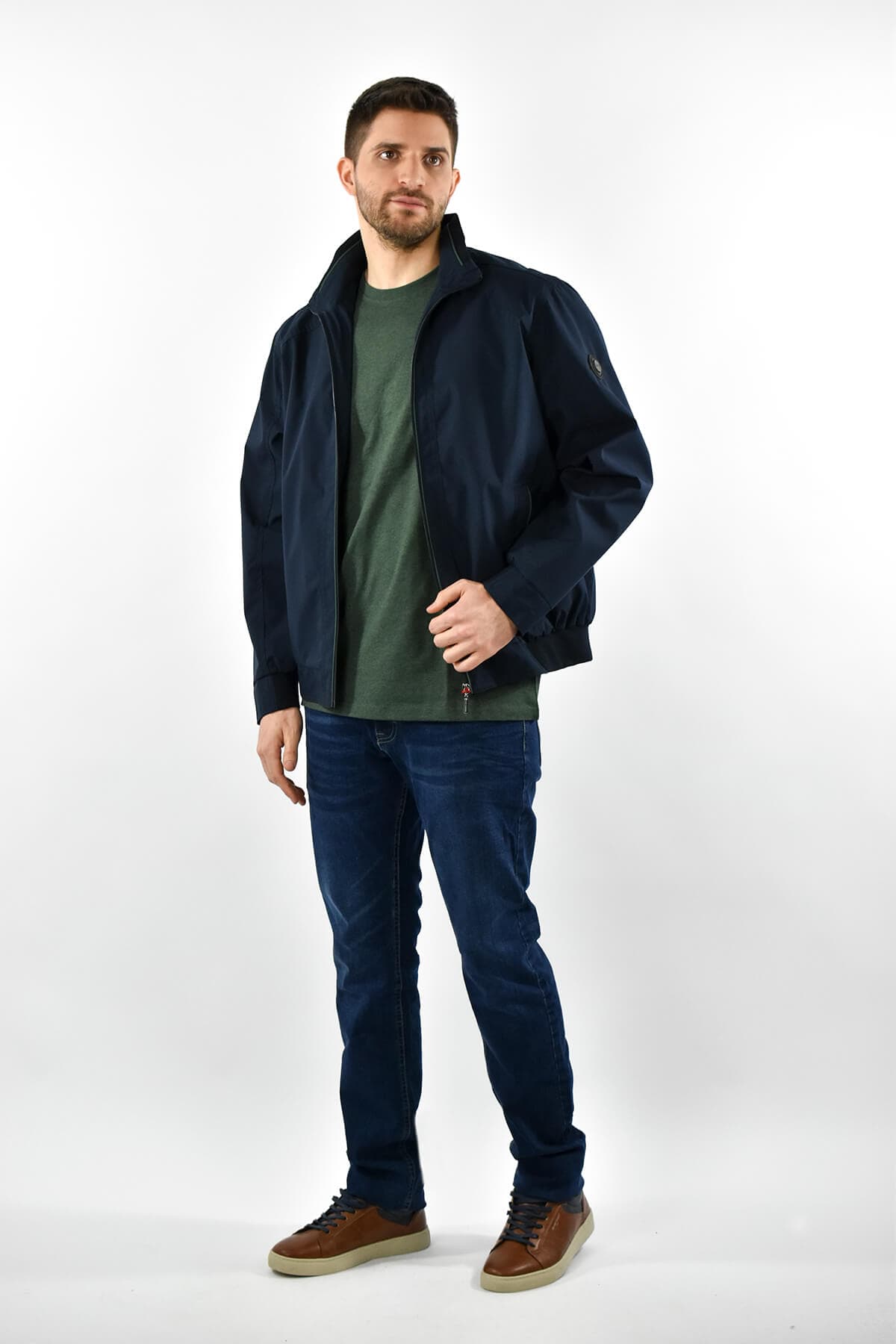 New Company Μπουφάν Χωρίς Επένδυση Και Σπαστό Γιακά - Σκούρο‌‌ μπλε - 2056