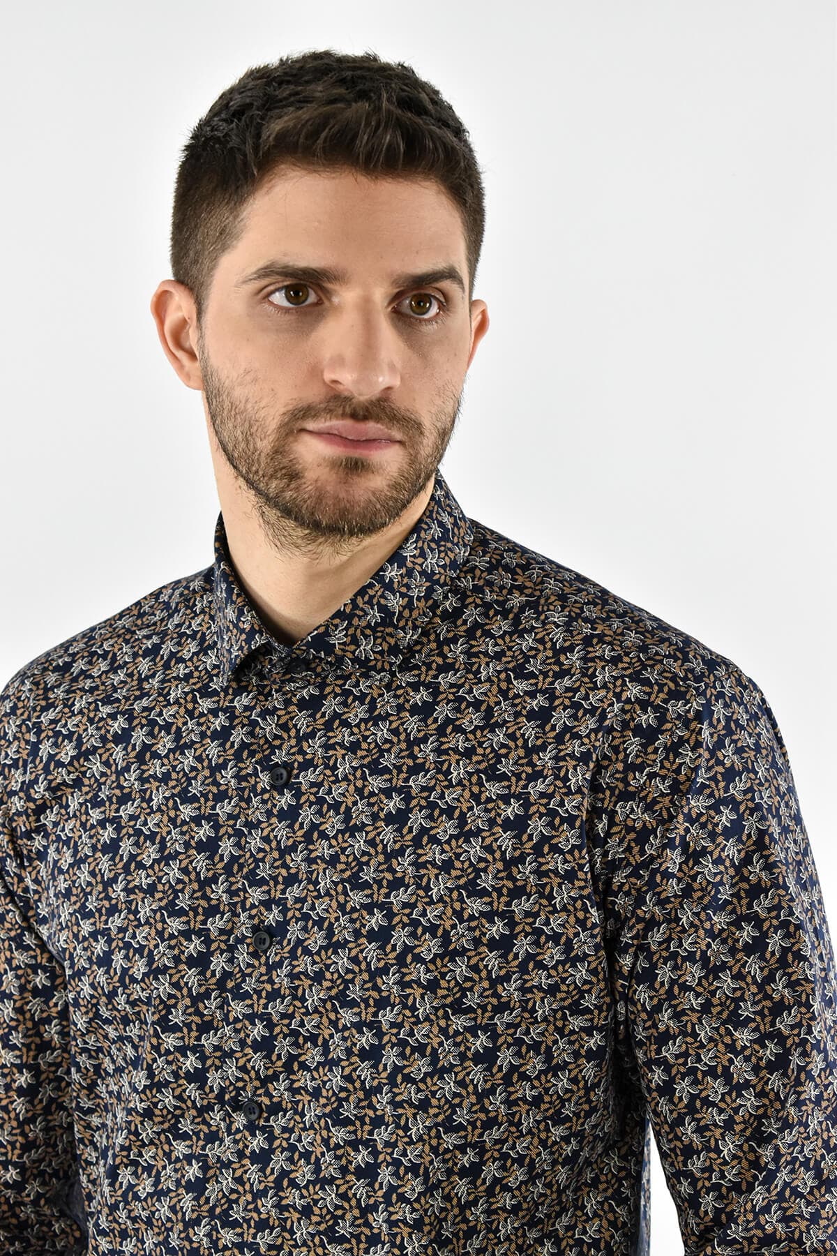 Endeson Πουκάμισο Με Μικροσχέδιο - Σκούρο‌‌ μπλε - 7195