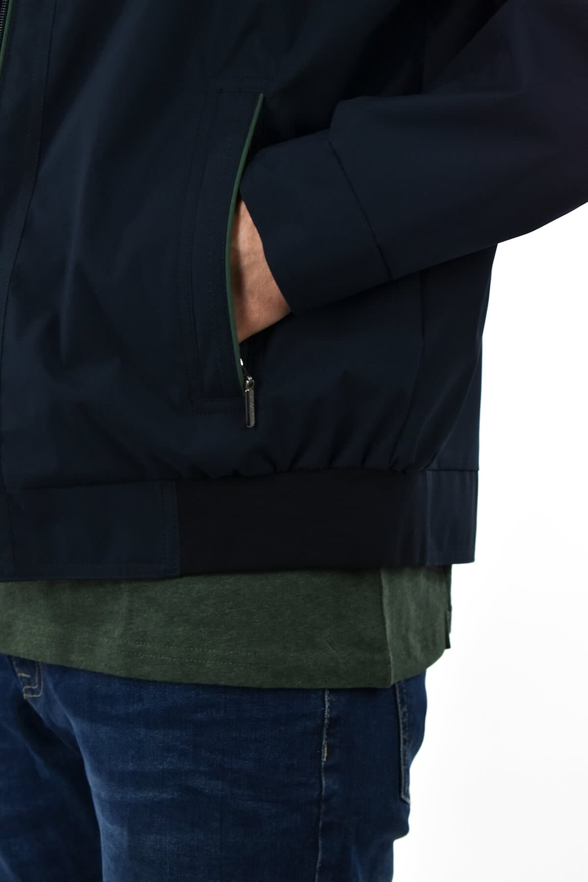 New Company Μπουφάν Χωρίς Επένδυση Και Σπαστό Γιακά - Σκούρο‌‌ μπλε - 2056