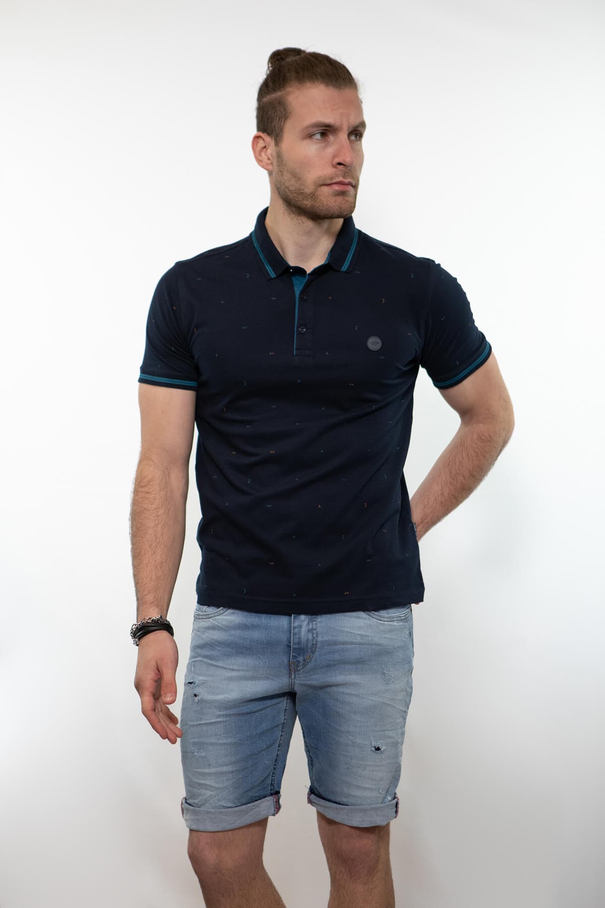 Side Effect Μπλούζα Πόλο Με Μικροσχέδιο - Σκούρο‌‌ μπλε