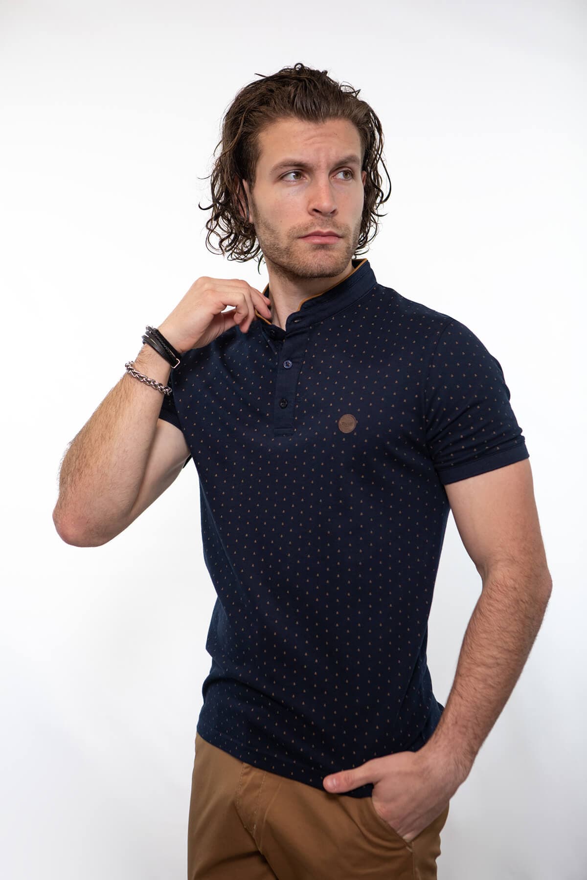 Side Effect Μπλούζα Πόλο Με Μικροσχέδιο - Σκούρο‌‌ μπλε