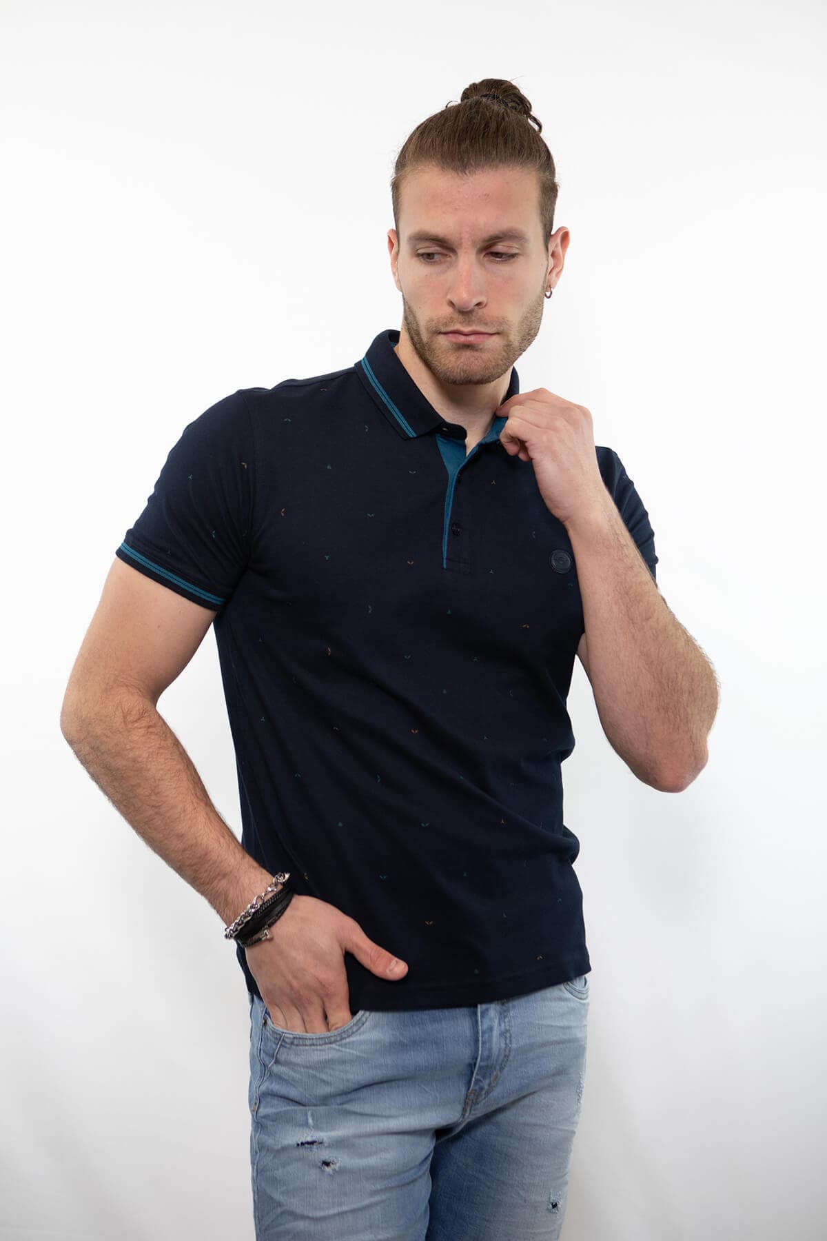 Side Effect Μπλούζα Πόλο Με Μικροσχέδιο - Σκούρο‌‌ μπλε