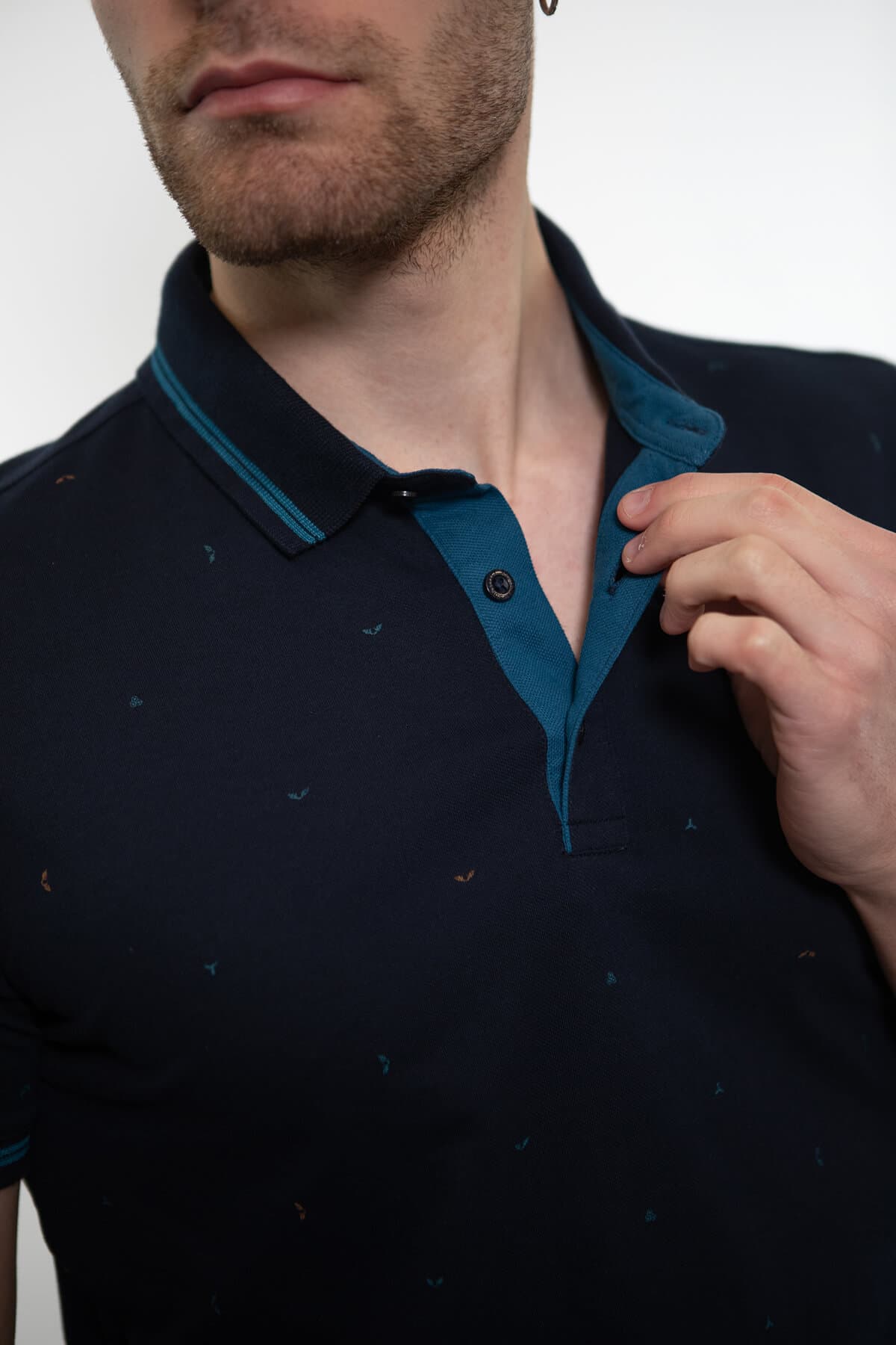 Side Effect Μπλούζα Πόλο Με Μικροσχέδιο - Σκούρο‌‌ μπλε