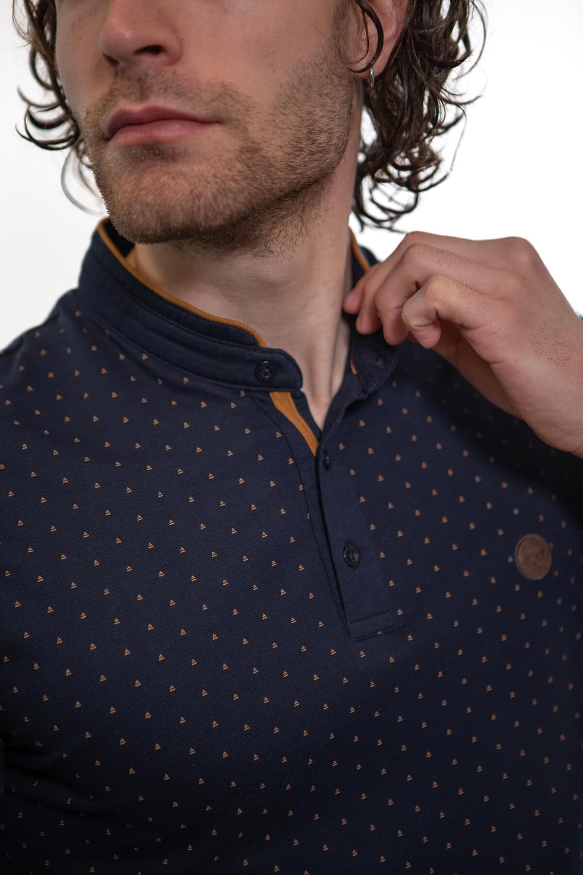 Side Effect Μπλούζα Πόλο Με Μικροσχέδιο - Σκούρο‌‌ μπλε