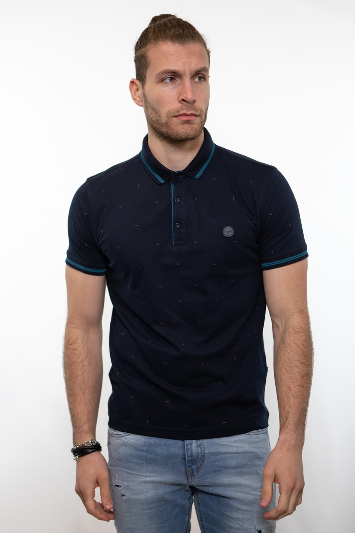 Side Effect Μπλούζα Πόλο Με Μικροσχέδιο - Σκούρο‌‌ μπλε