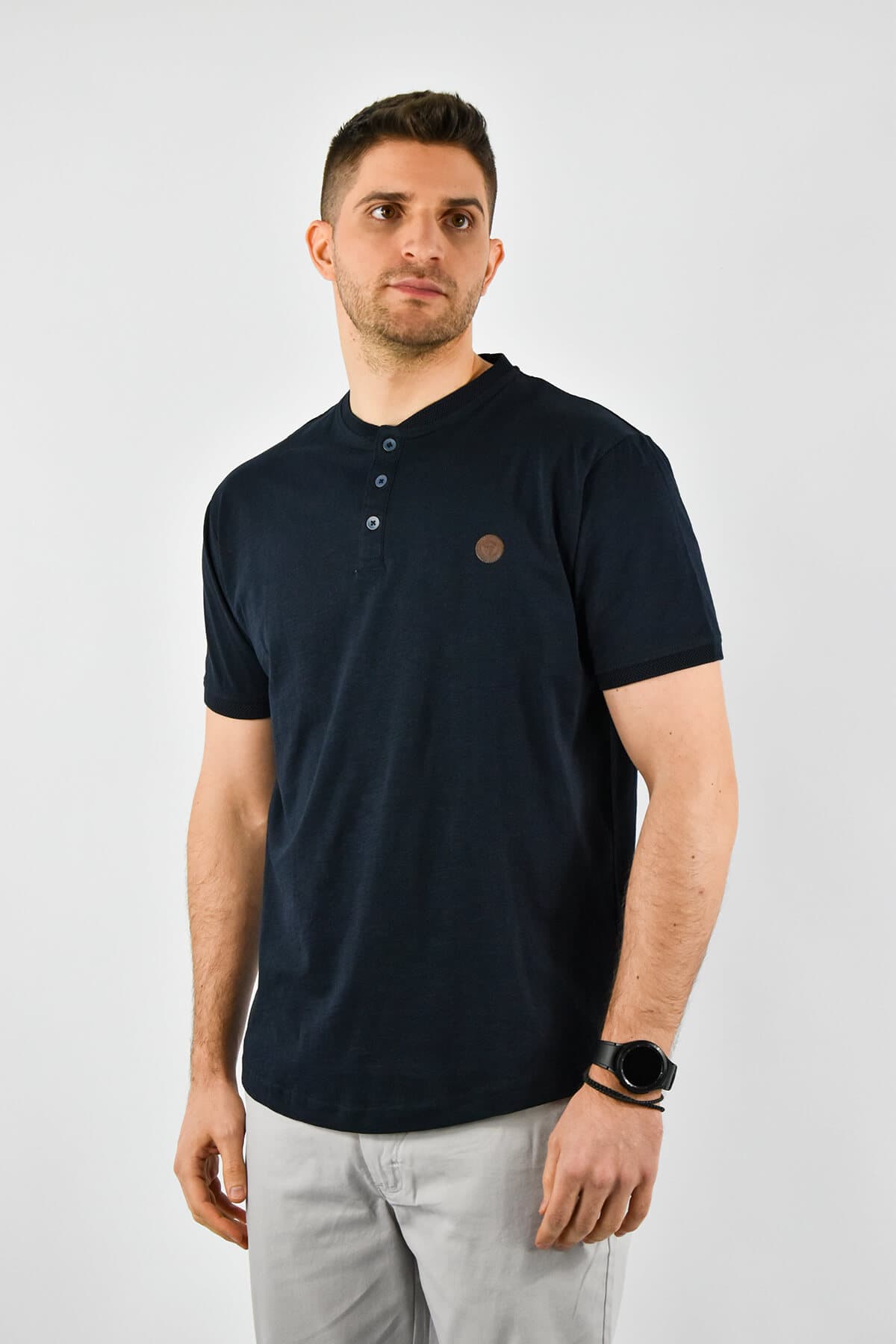 Visconti T-shirt Σε Φλάμα Με Κουμπιά - Σκούρο‌‌ μπλε - 2750