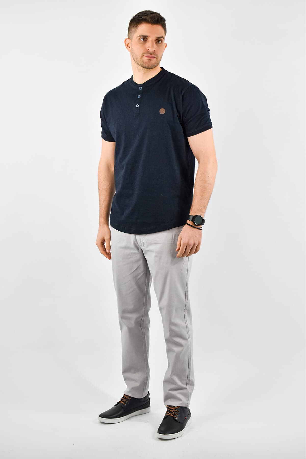 Visconti T-shirt Σε Φλάμα Με Κουμπιά - Σκούρο‌‌ μπλε - 2750