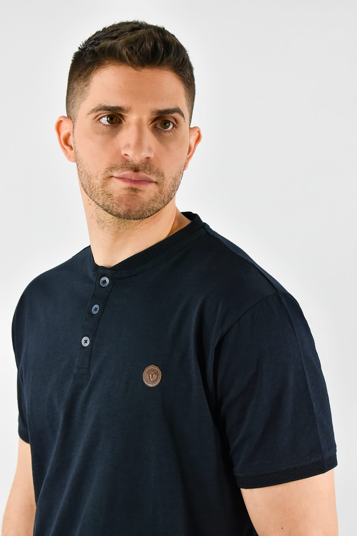 Visconti T-shirt Σε Φλάμα Με Κουμπιά - Σκούρο‌‌ μπλε - 2750