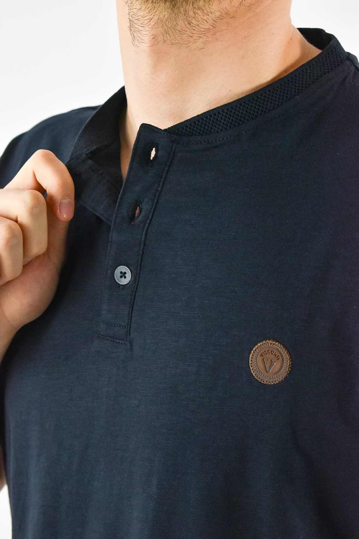 Visconti T-shirt Σε Φλάμα Με Κουμπιά - Σκούρο‌‌ μπλε - 2750