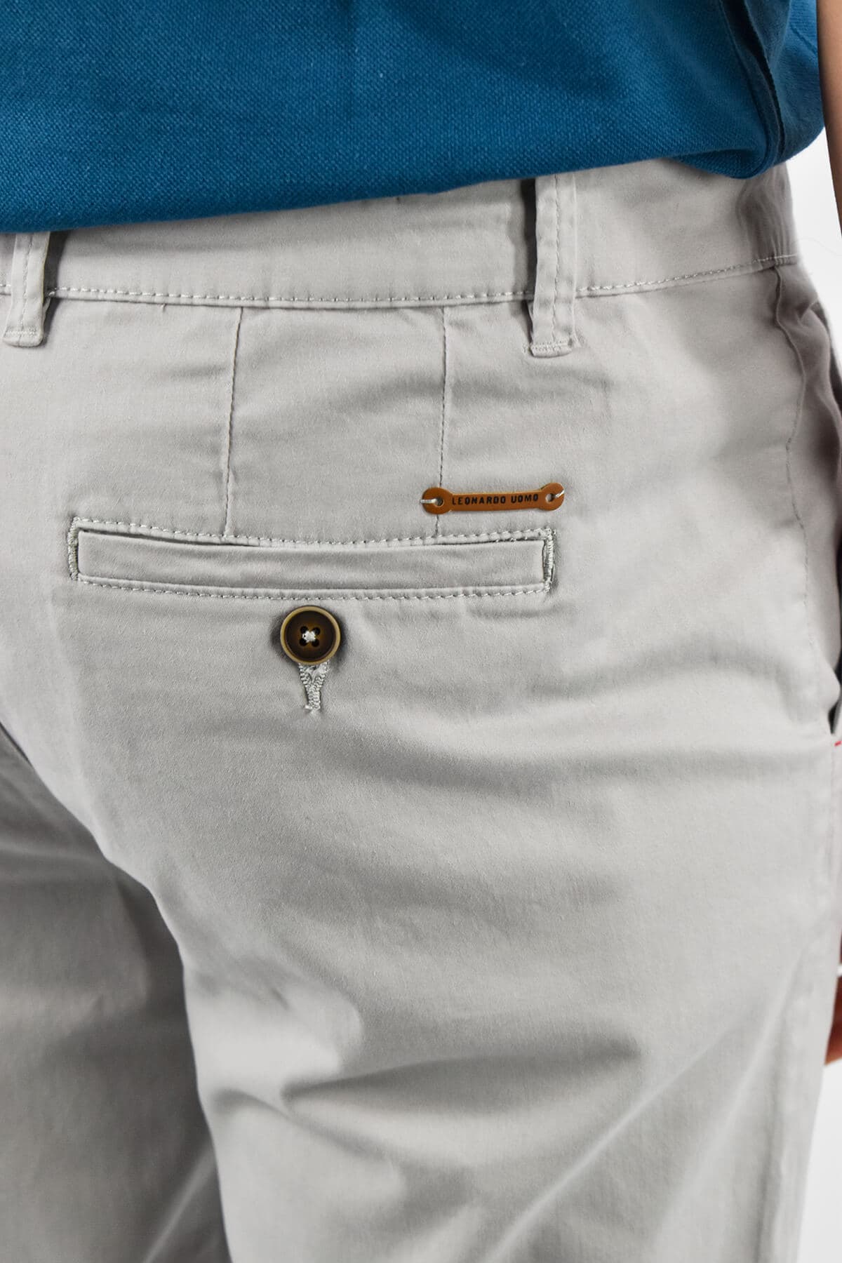 Men's Chino Pants Leonardo Uomo Gray