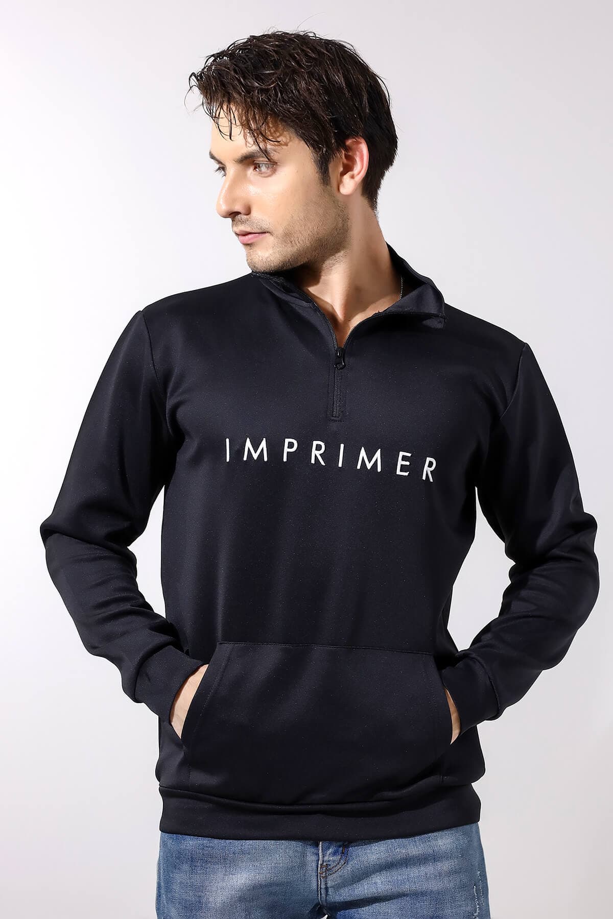 Imprimer Φούτερ Με Όρθιο Γιακά Και Logo