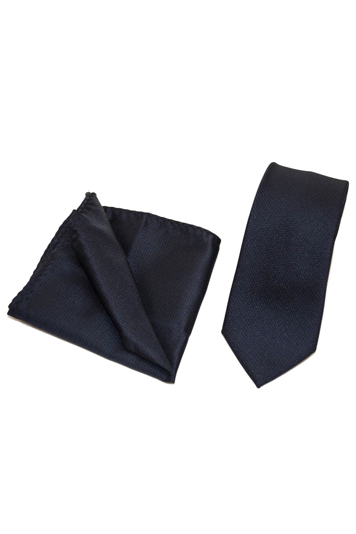 Leonardo Uomo Γραβάτα Με Μαντήλι Μικροσχέδιο - Σκούρο‌‌ μπλε - 4767