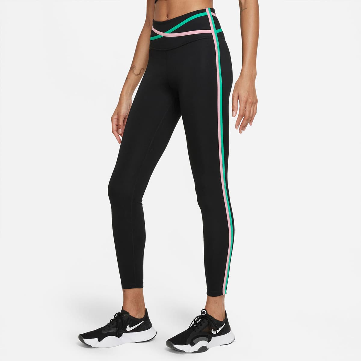 Nike Dri-Fit One 7/8 Taped Leggings Μαυρο