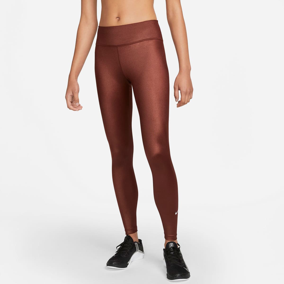 Nike Dri-Fit One Mid-Rise Shine Leggings Μαυρο