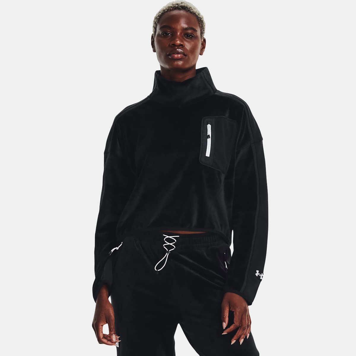 Ua Journey Fleece Mock Layer Μαυρο